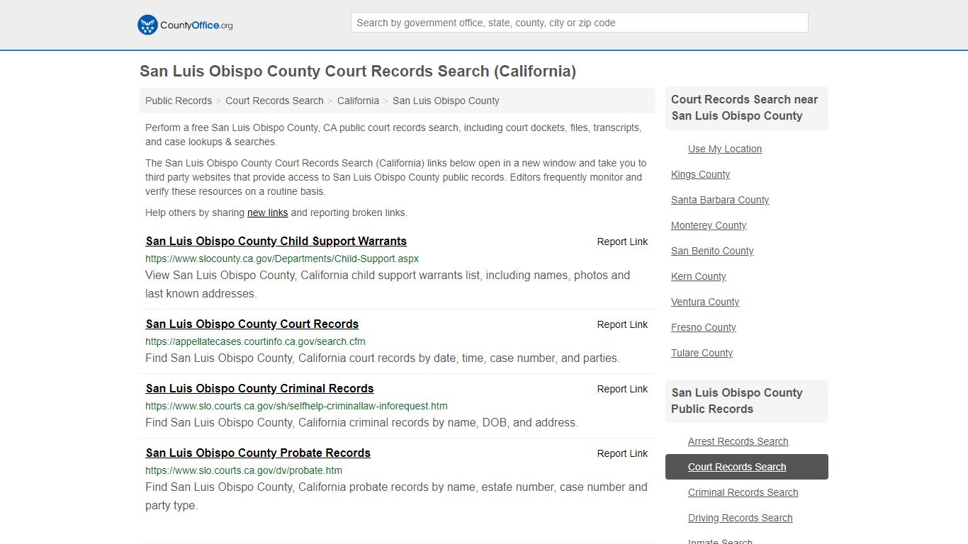 Court Records Search - San Luis Obispo County, CA ...