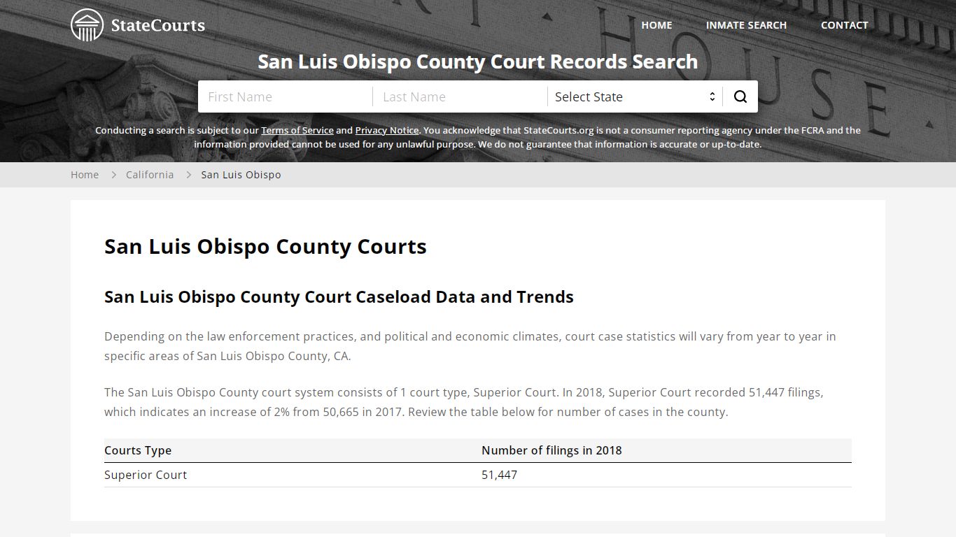San Luis Obispo County, CA Courts - Records & Cases ...